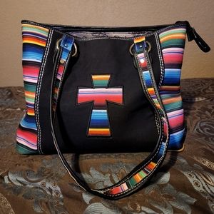 Large Rainbow Colored Cowgirl Tote
